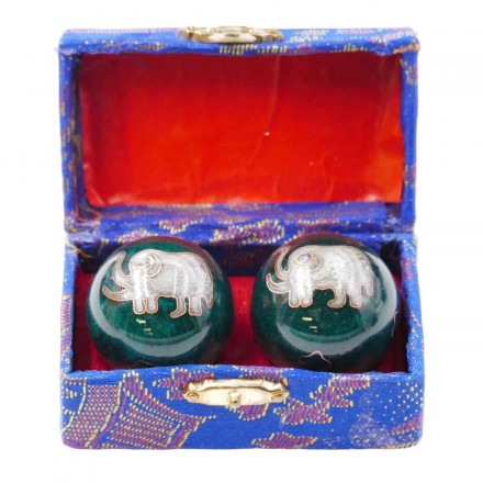 Κινέζικες Μπάλες Υγείας & Διαλογισμού με Ελέφαντα – Πράσινες 3.5cm